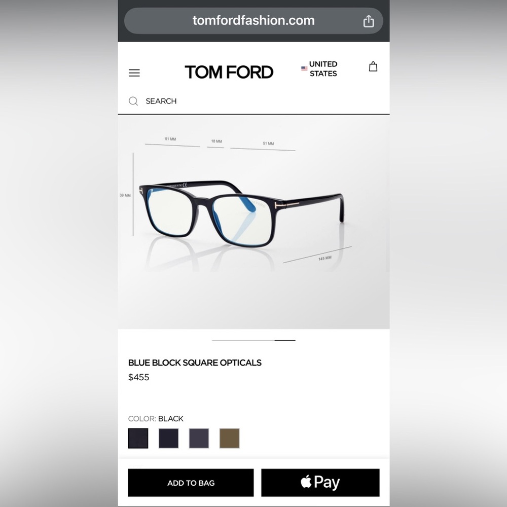 Tom Ford Black Glasses W/ Glasses Case And Cloth … - image 8